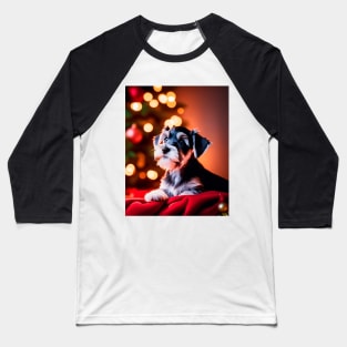 Schnauzer Puppy Dog Christmas Baseball T-Shirt